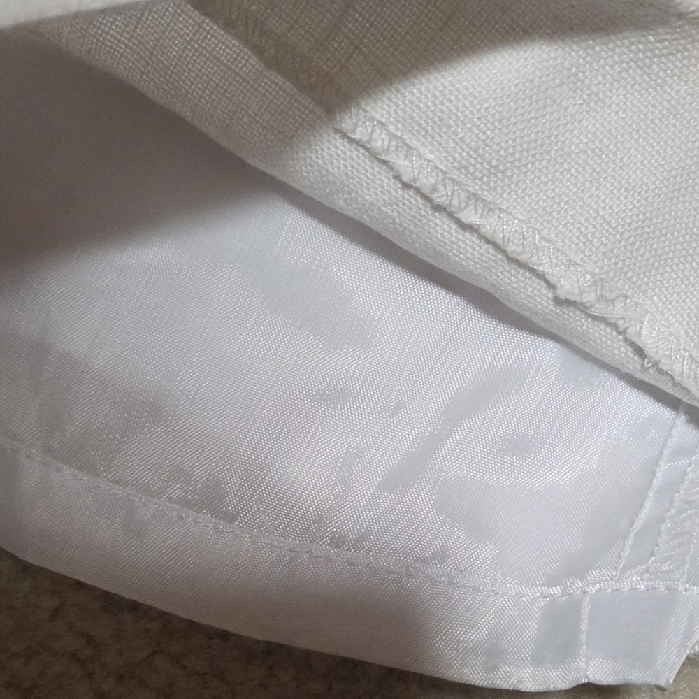 Margaret M Lined Wide Leg White Linen Pants Size 8 - Picture 3 of 5